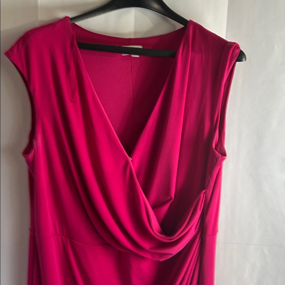 London Times Pink Draped Dress